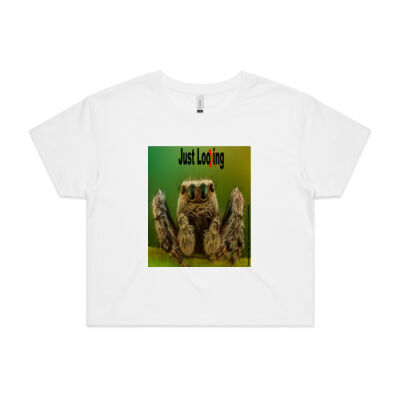 Spider "Just Looking" - AS COLOUR - Women's Crop Tee Thumbnail