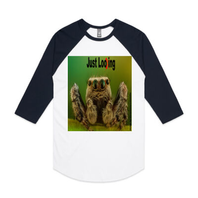 Spider "Just Looking" - AS Colour - 3/4 Raglan Baseball Sleeve Tee Thumbnail