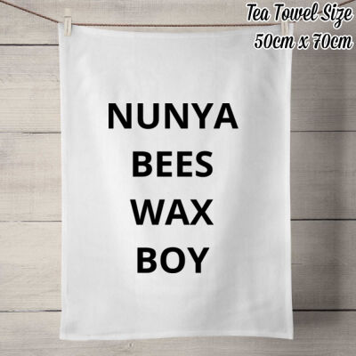 Nunya Bees Wax Boy - 100% Linen Tea Towel - Off White Thumbnail